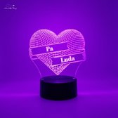 [Nice Little Things] - Gepersonaliseerde RGB LEDlamp Hartje
