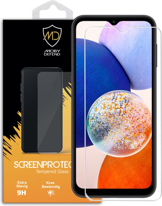 Samsung Galaxy A14 Screenprotector - MobyDefend Case-Friendly Screensaver - Gehard Glas - Glasplaatje Geschikt Voor Samsung Galaxy A14