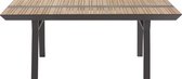 NATERIAL - tuintafel rechthoekig IONIS - 6 personen - 200x100x75 cm - aluminium - teak FSC - antraciet - tuineettafel - terrastafel