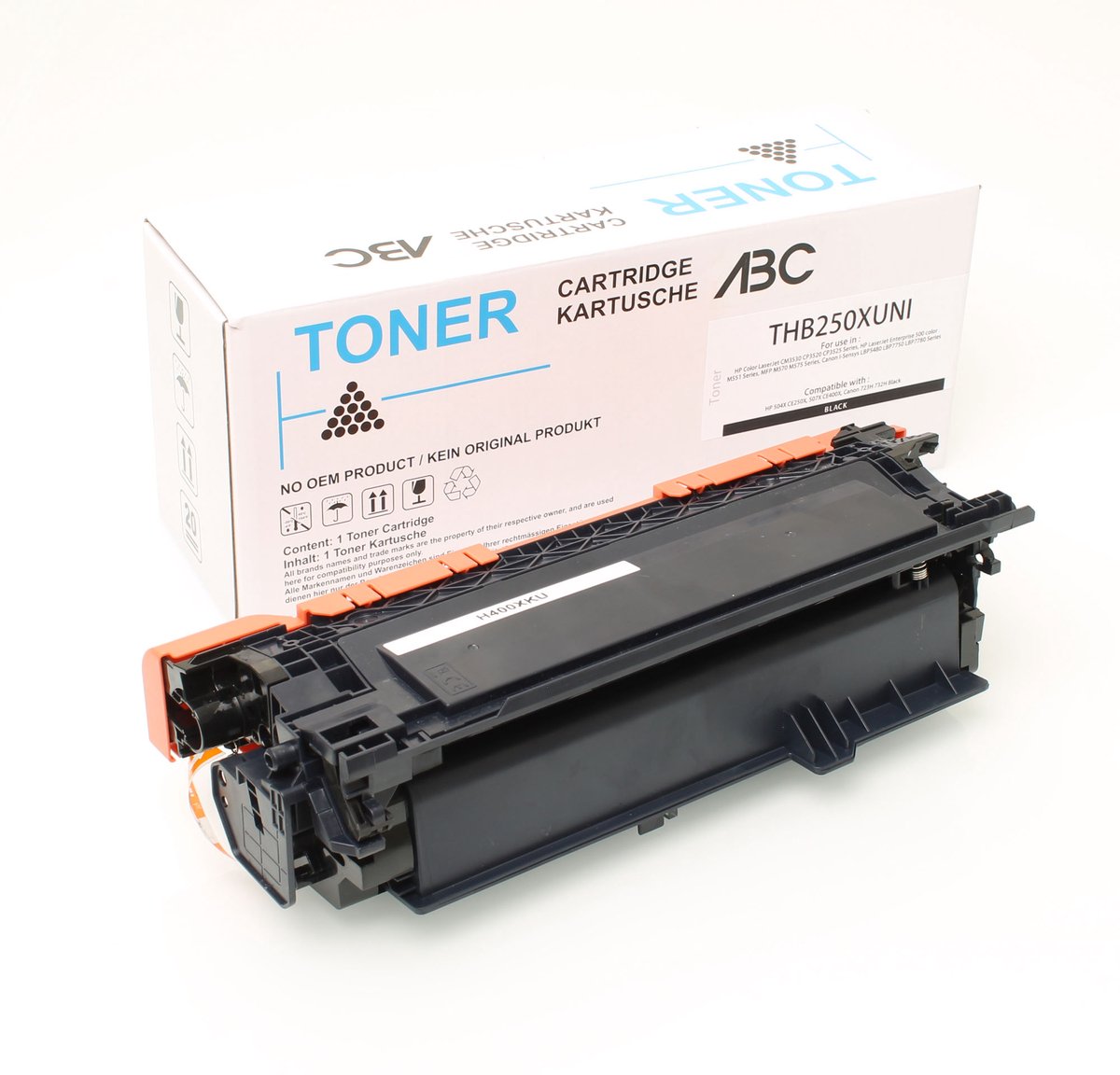 ABC huismerk toner geschikt voor HP 504X Ce250X Laserjet CP3525 zwart