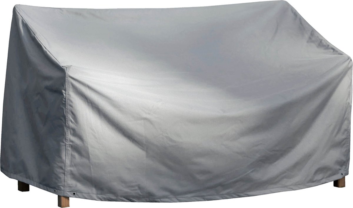 Beschermhoes voor tuinbank | 203 x 75 x 66/91 cm | polyesterweefsel van het type Oxford 600D, kleur: grijs.