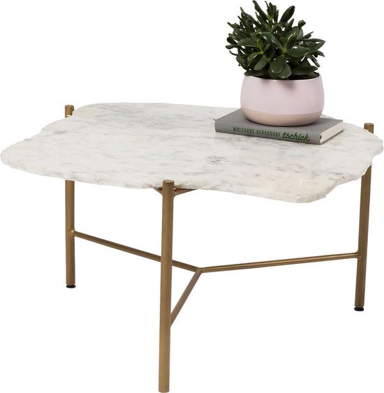 Table basse Piedra Marbre blanc 76 x 72 cm