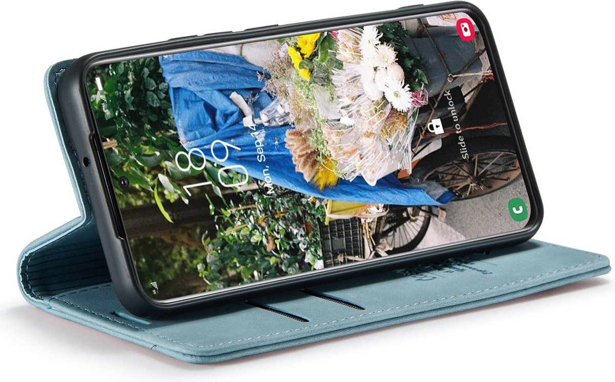 CaseMania Bookcase hoesje geschikt voor Samsung Galaxy S23 - Effen Aqua - Kunstleer
