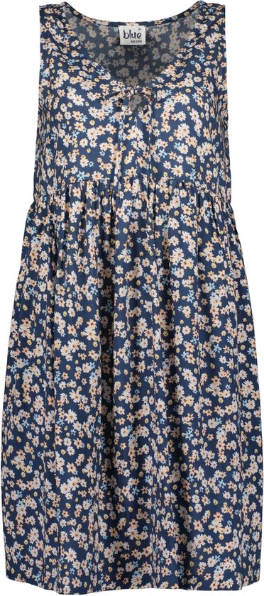 Blue Seven dames jurk - jurk dames mouwloos - blauw bloem - 184122 - maat 42