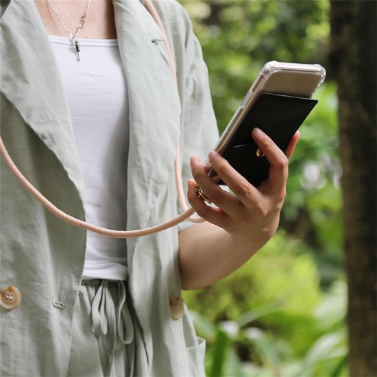 Chaîne de téléphone portable Cadorabo pour Huawei P20 LITE 2018 / NOVA 3E en OR ROSE NACRÉ - Étui de protection en silicone avec anneaux dorés, dragonne et pochette amovible