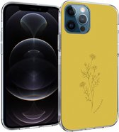 iPhone 12 / 12 Pro Hoesje Siliconen - iMoshion Design hoesje - Groen / Floral Lime