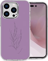 iMoshion Hoesje Geschikt voor iPhone 14 Pro Hoesje Siliconen - iMoshion Design hoesje - Paars / Floral Purple