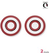 vtwonen Circles Assiettes plates plates - Assiettes - 25,5 cm - Rouge - Set de 2