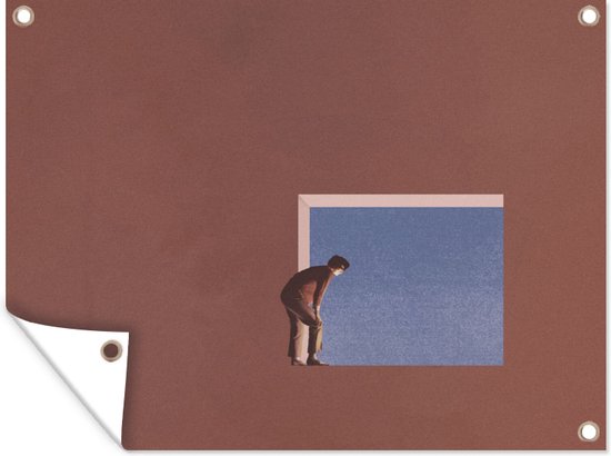 Tableau jardin Homme - Vintage - Design - 80x60 cm - Affiche jardin - Toile jardin - Affiche extérieur