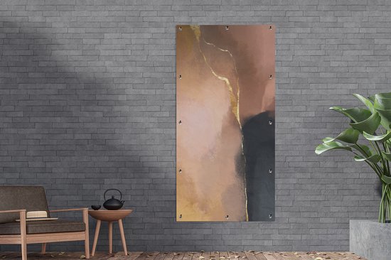 Affiche de jardin - Pastel - Peinture - Abstrait - Affiche de clôture - Affiche extérieure - Décoration de jardin - 100x200 cm - Toile de jardin - Affiche extérieure