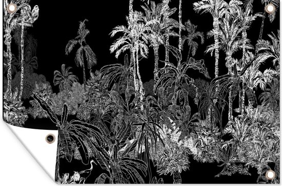 Tuinposter - Tuindoek - Tuinposters buiten - Palm - Jungle - Tropical - 120x80 cm - Tuin
