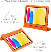 Hoesje Geschikt voor iPad 2022 Hoesje Kinder Hoes Shockproof Kinderhoes - Kindvriendelijk Hoesje Geschikt voor iPad 10 Hoes Kids Case - Oranje