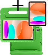 Hoesje Geschikt voor iPad 2022 Hoesje Kinderhoes Shockproof Hoes Kids Case Met Screenprotector - Groen