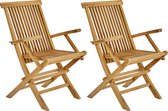 NATERIAL - Set de 2 chaises de jardin ANTEA ORIGAMI - Chaises de jardin avec accoudoirs - Chaise pliante - Fauteuil de jardin pliable - 61 x 54 x 88 cm - Teck FSC - Beige - Chaises de terrasse - Chaises de salle à manger