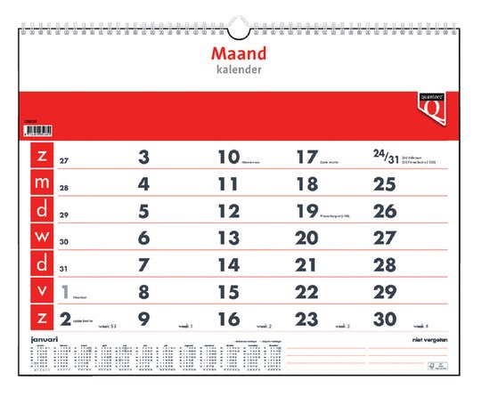 Maandkalender 2021 Quantore