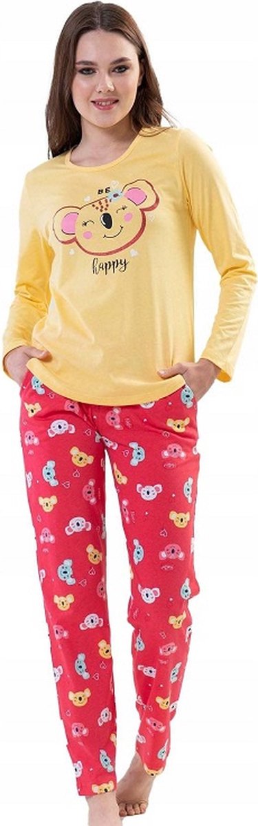 Kleurrijke pandaberen- dames pyjama van Vienetta- 100% katoen M
