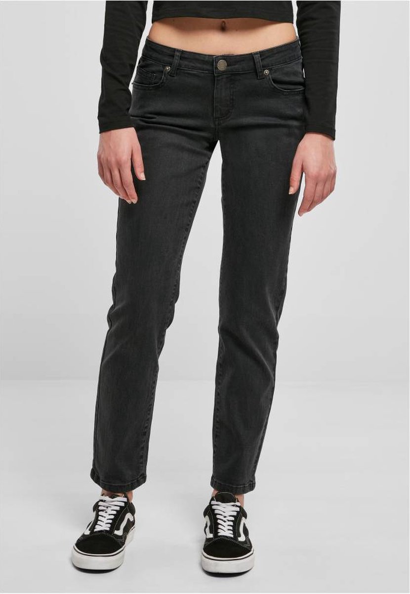 Urban Classics Low Waist Straight Broek rechte pijpen Taille 34 inch Zwart