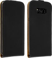 Vertikale Foliohoes Geschikt voor Samsung Galaxy S8 Plus Leer Volledige bescherming - zwart