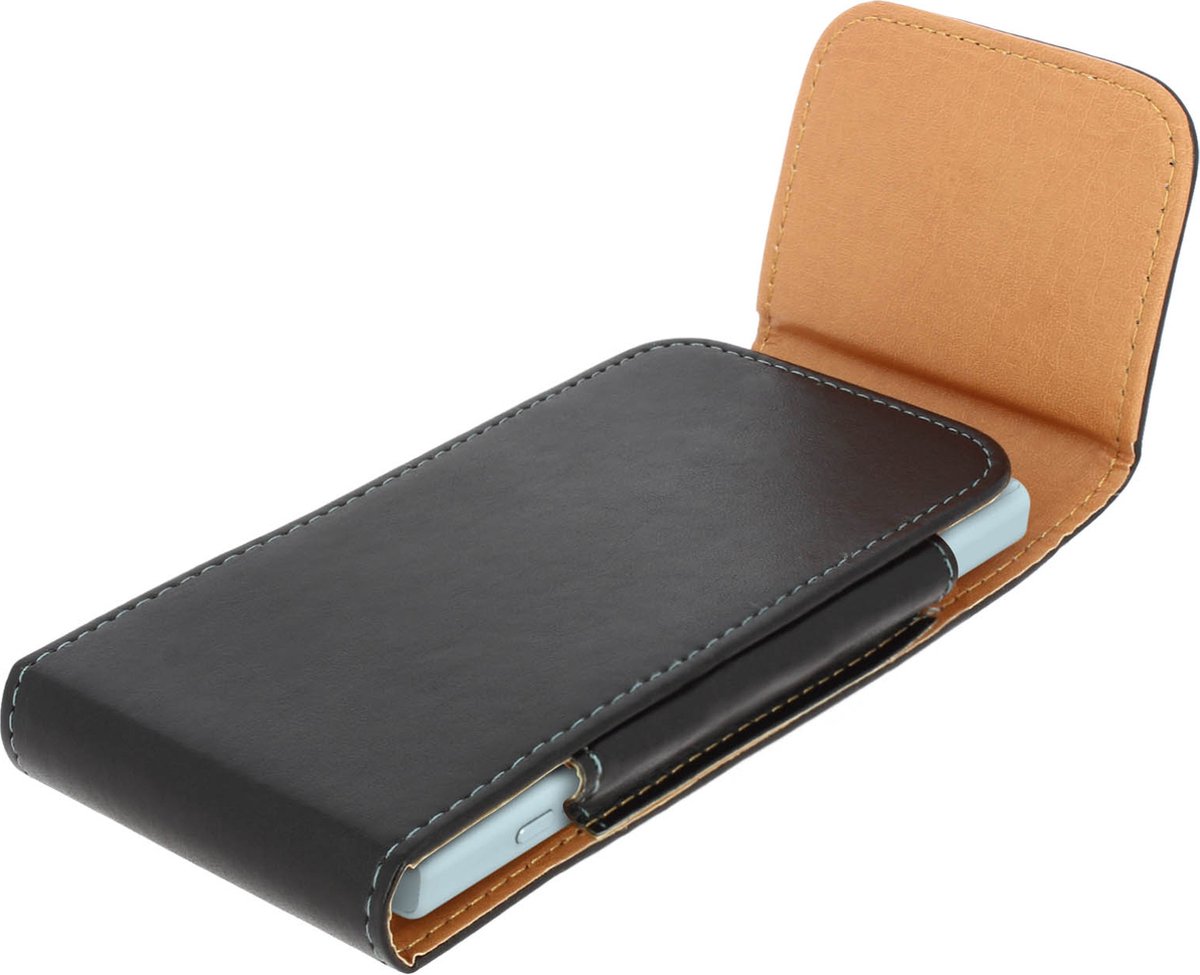 Avizar Riemtas Leer 138 x 71 mm voor smartphone, Zwart