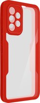 Integraal Hoesje Geschikt voor Samsung Galaxy A53 5G Achterkant plexiglas, rood