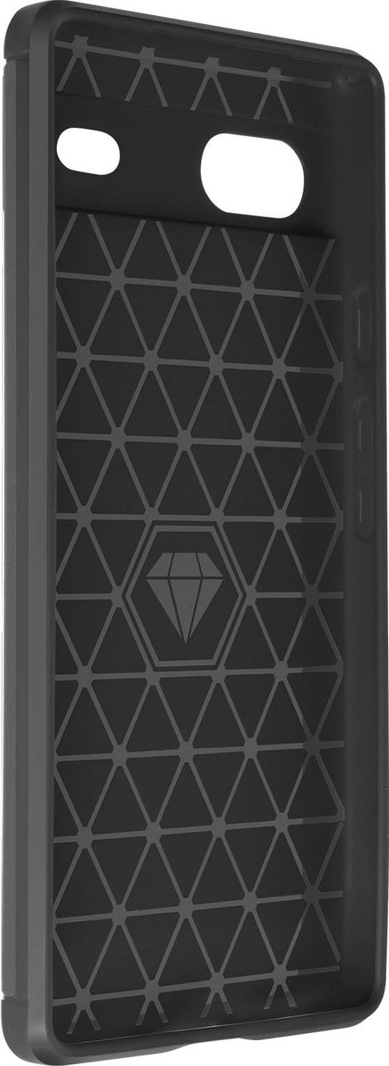 Google Pixel 7-hoesje soepel met carboneffect en geborsteld metaal MOFI zwart