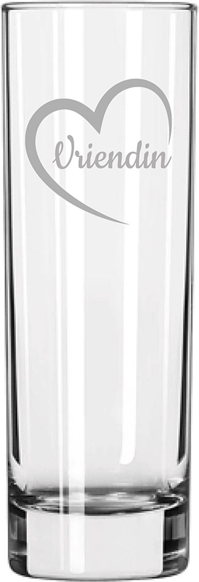 Gegraveerde Longdrinkglas 22cl Vriendin met hartje