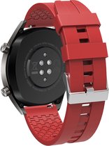 Strap-it Smartwatch bandje 20mm - siliconen stripe horlogeband geschikt voor Samsung Galaxy Watch 6 / 6 Classic / Watch 5 / 5 Pro / Watch 4 / 4 Classic / Watch 3 41mm / Watch 1 42mm / Watch Active / Active2 40 & 44mm / Gear Sport - rood