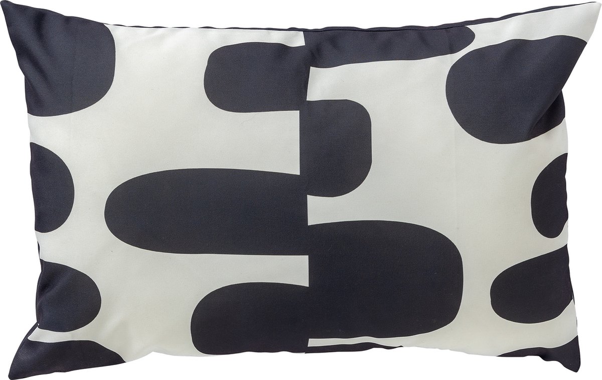 Dutch Decor - RIVANO - Buitenkussen 40x60 cm - waterafstotend en uv-bestendig - Charcoal Gray - antraciet