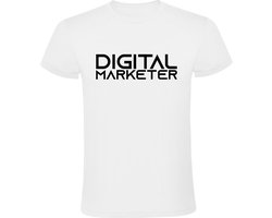 Digital Marketer Heren T-shirt | online | marketing | internetmarketing | media | onderneming | webshop | Wit