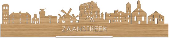 Standing Skyline Zaanstreek Bamboe hout - 60 cm - Woondecoratie design - Decoratie om neer te zetten en om op te hangen - Meer steden beschikbaar - Cadeau voor hem - Cadeau voor haar - Jubileum - Verjaardag - Housewarming - Interieur -