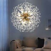 Xtraworks -Vuurwerk / Paardenbloem Kroonluchter -hanglamp voor woonkamer of slaapkamer- Zilver - 50cm - Inclusief lamp peertjess / gloeilampen