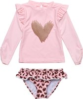 Snapper Rock - UV Zwemset voor baby's en kinderen - Lange mouw - Wild Love - Roze - maat 12-18 (76-83cm)