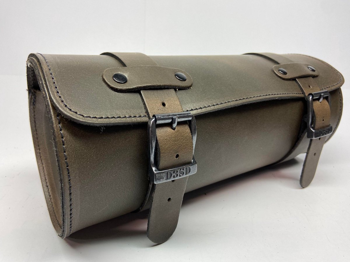Dries Design D3SD - Roltas - Toolrol - Gereedschaps rol - Tool rol - Harley - Yamaha - Honda - Suzuki - Kawasaki - Leder – super toolrol – Bruin – 34 x 16 cm