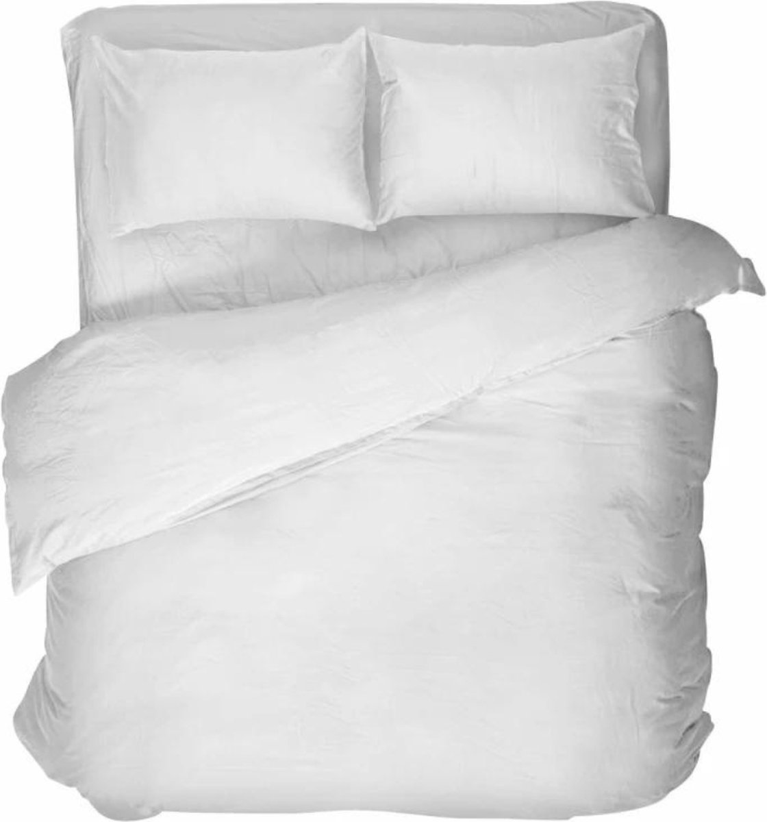 Luxe Egyptische Katoenen Dekbedovertrek Wit Tweepersoons 200x200/220 cm - Zeer Hoogwaardige Kwaliteit - Super Zacht