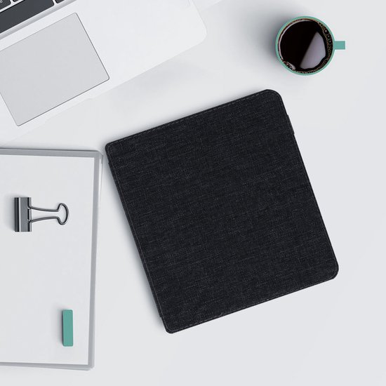 kwmobile ereader hoesje van stof - geschikt voor Kobo Libra H2O - Case met magneetsluiting - Cover in donkergrijs van Merkloos — afbeelding 5