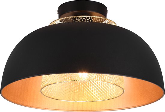 hersenen Meter Christian LED Plafondlamp - Plafondverlichting - Nitron Palmo - E27 Fitting - Rond -  Mat Zwart -... | bol.com