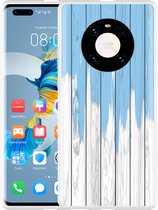 Huawei Mate 40 Pro Hoesje Dripping blue paint Designed by Cazy