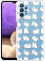 Hoesje Geschikt voor Samsung Galaxy A32 5G Unicorn Cat
