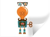 Muursticker kinderen - Decoratie kinderkamers - Robot - Bril - Gloeilamp - Snor - Kinderen - Jongens - 40x30 cm - Slaapkamer decoratie - Zelfklevend behangpapier - Stickerfolie