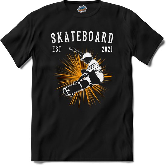 Foto: Skateboard skaten skateboard t shirt unisex zwart maat m