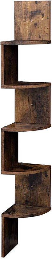 EUGAD Hoekplank, wandrek, 3 niveaus, zwevend houten rek, wandrek, voor slaapkamer, woonkamer, kantoor