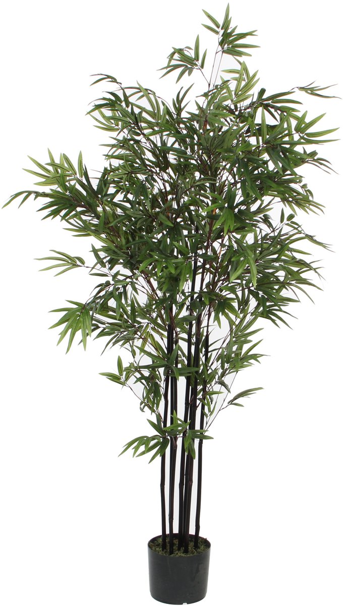 Mica Decorations Bamboe struik kunstplant - 150 x 80 cm - Grote volle huis/kantoorplant Groen