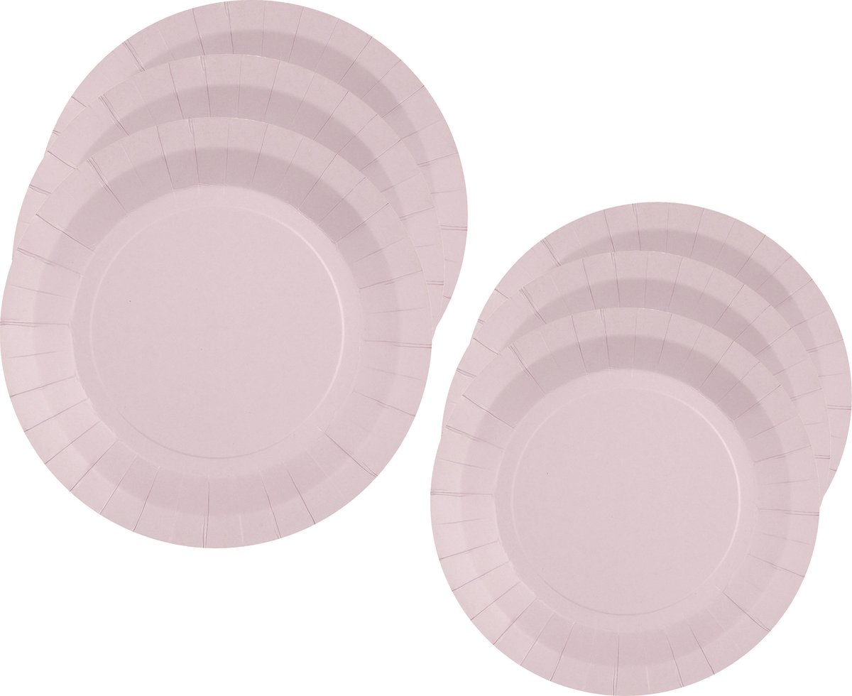 Santex Feest/verjaardag borden set - 20x stuks - lichtroze - 17 cm en 22 cm