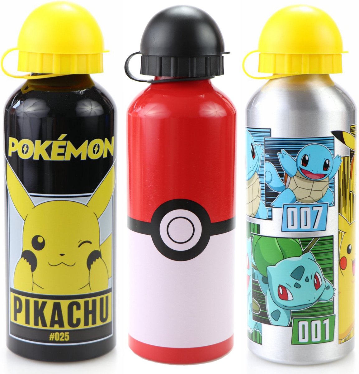 500ml Aluminium Pokemon Water Bottles 21cm – Assorted - HOVUK