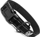 Happilax® Hondenhalsband, verstelbaar en reflecterend met trekontlasting, gevoerd - Halsomvang 50-55 cm