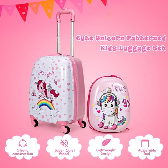 Trolley Suitcase Set, Handbagage - Kinderkoffer Trolley - children's  luggage /... | bol.com