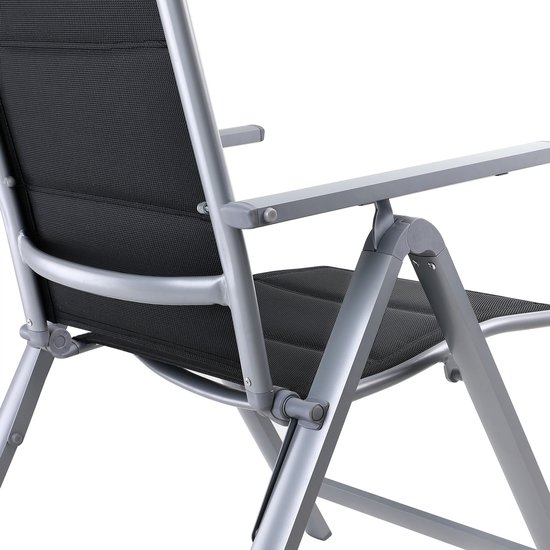 Casaria Tuinstoelen 4 Stuks - Aluminium Hoge Rugleuning - Zilver van Casaria — afbeelding 4