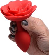XR Brands Booty Bloom - Siliconen Roos Anaal Plug - Medium red