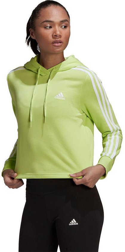 Sweat à capuche ADIDAS SPORTSWEAR 3 Stripes FT Femme Pulse Lime / White - Taille M