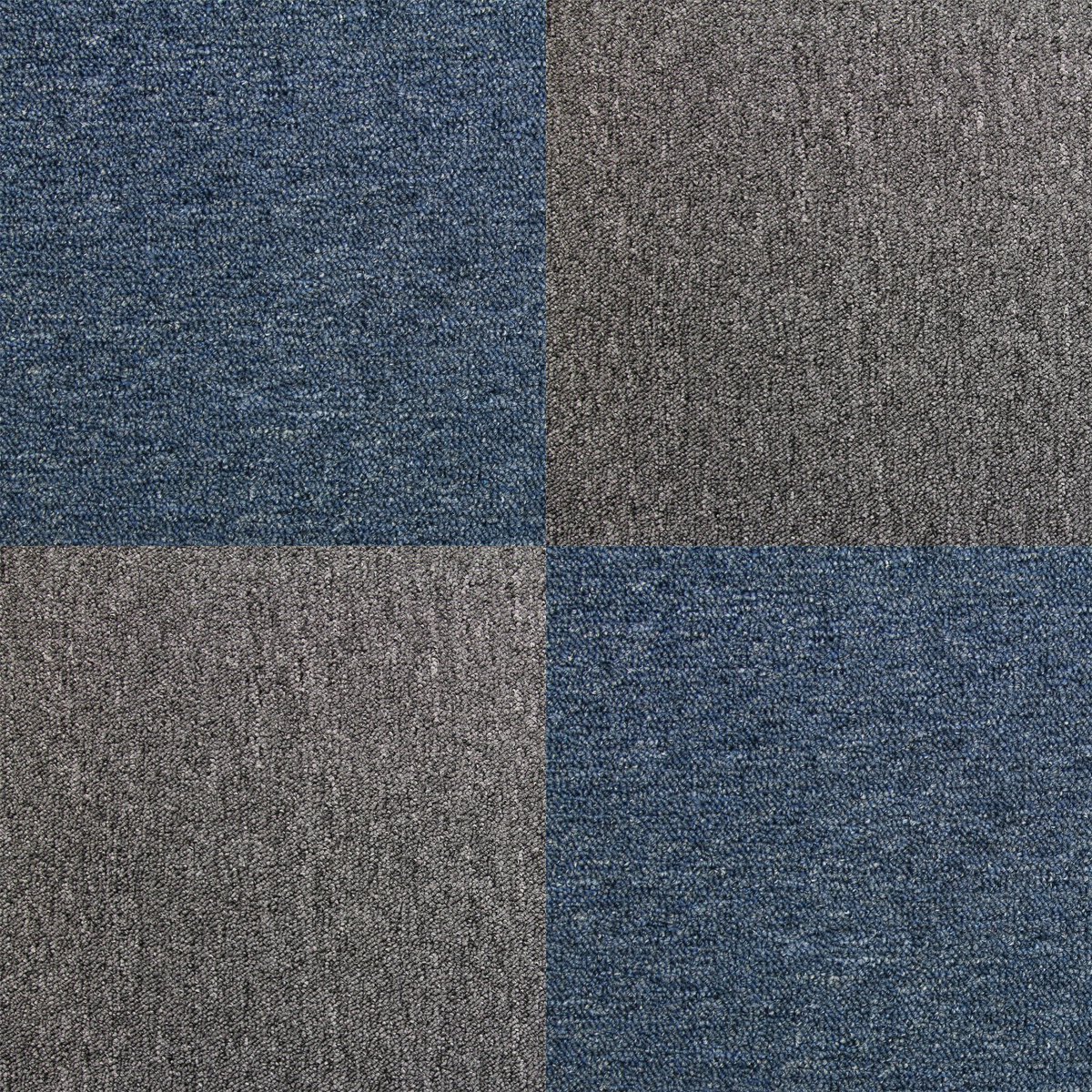 40 x Tapijttegels - Kleur: Storm Blauw en Antraciet - 50x50cm 10m2 - Vloerbedekking - Tapijt tegels tegel - Makkelijk te leggen - Ideaal voor kantoren woningen werkplaatsen